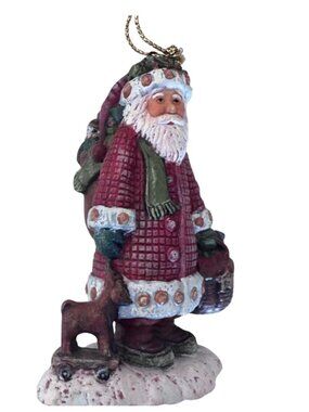 Vintage Santa Claus Resin Christmas Ornament